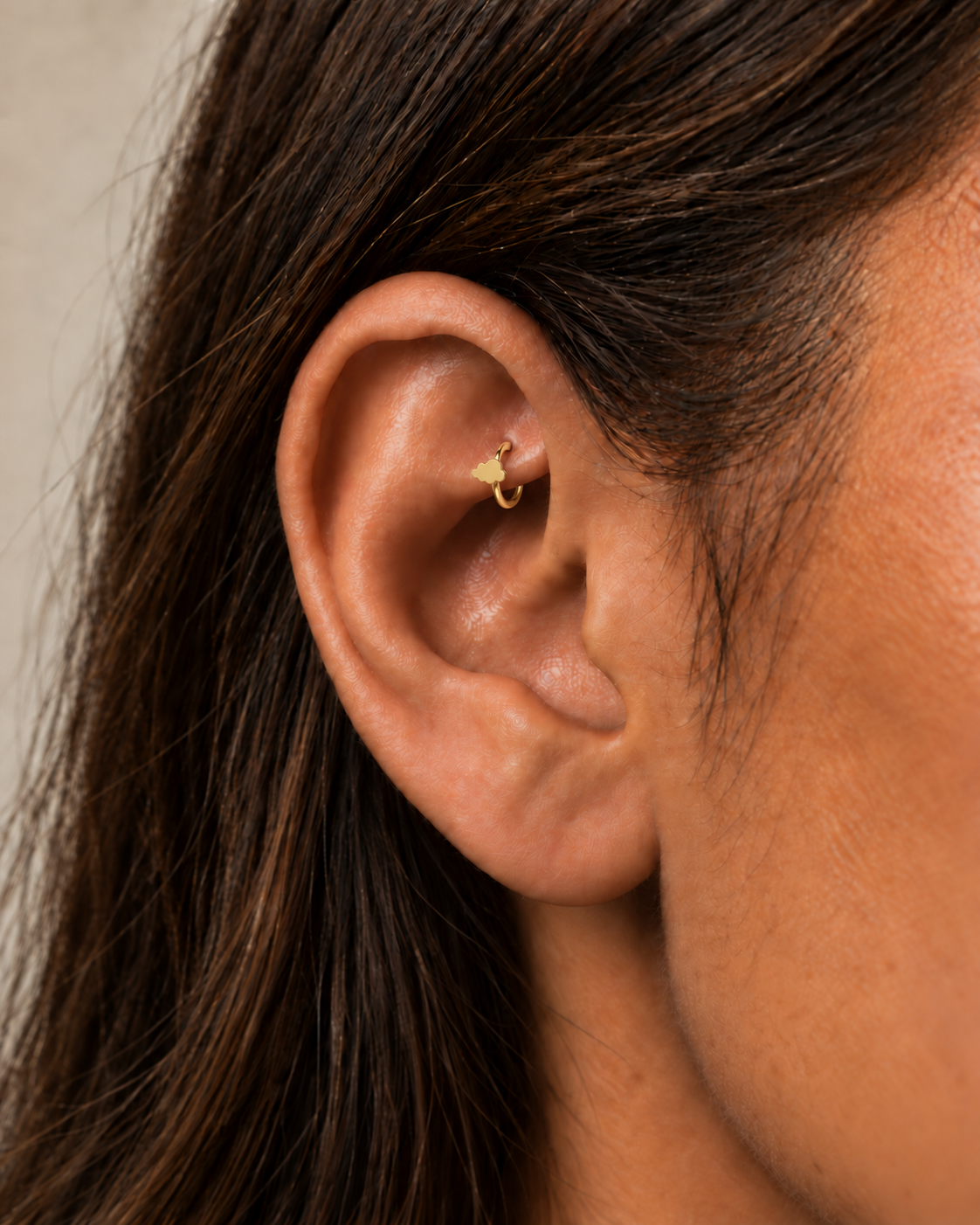 Cloud 14ct Solid Gold Rook Hoop