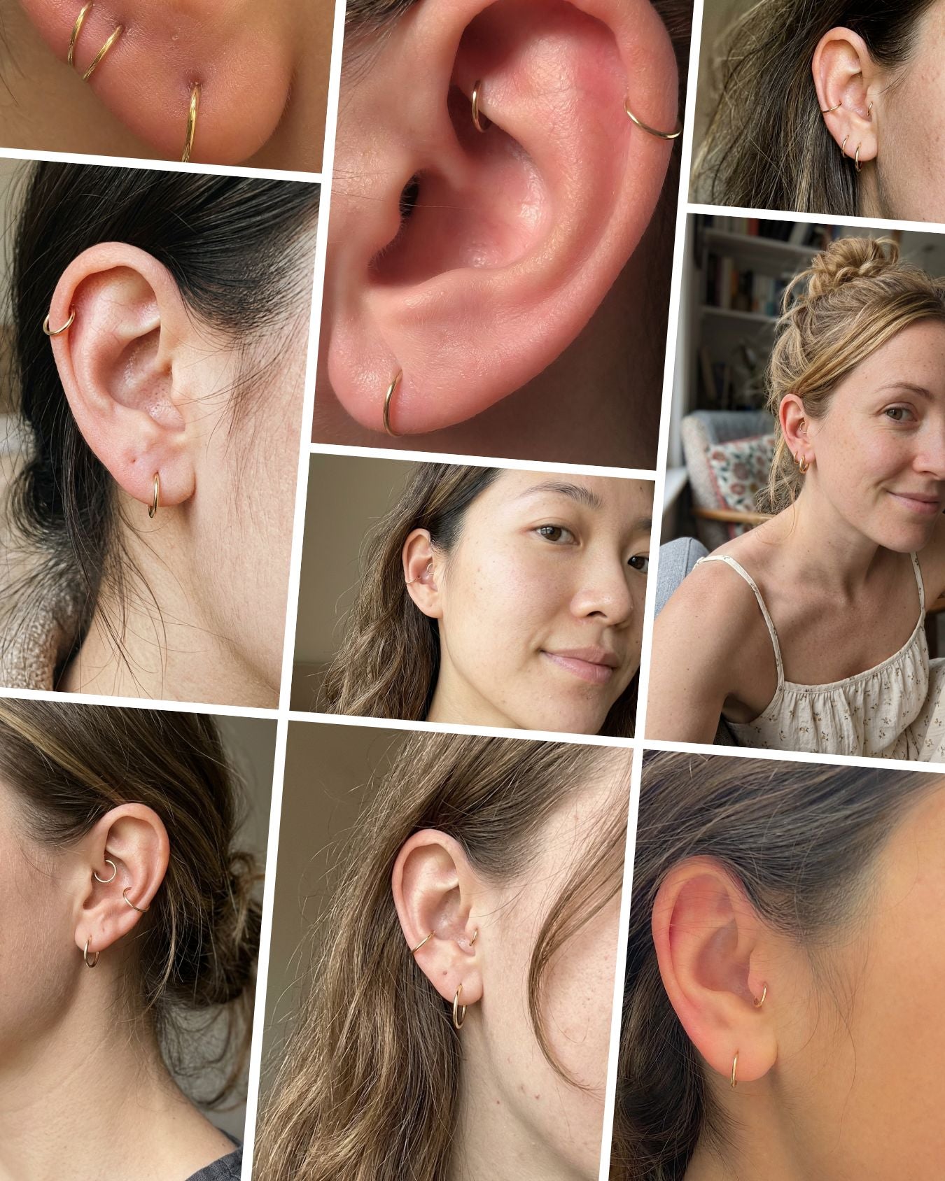 14ct Solid Gold Lobe Rings| Earrings for Double Pierced Lobes | STEPOY