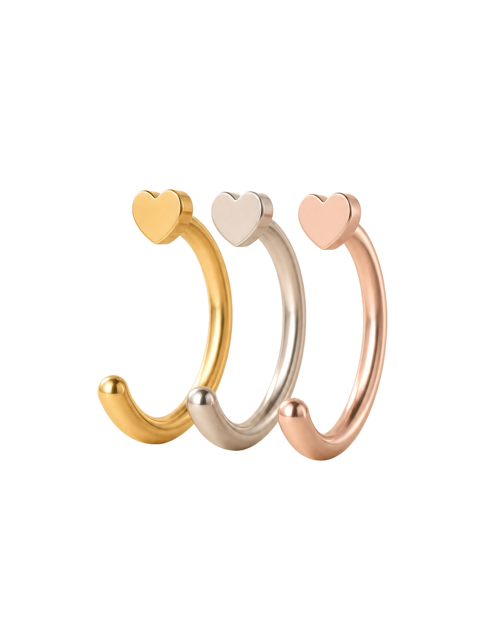 Heart 14ct Solid Gold Huggie Hoop