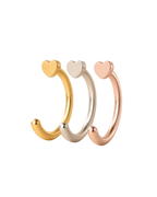 Heart 14ct Solid Gold Huggie Hoop