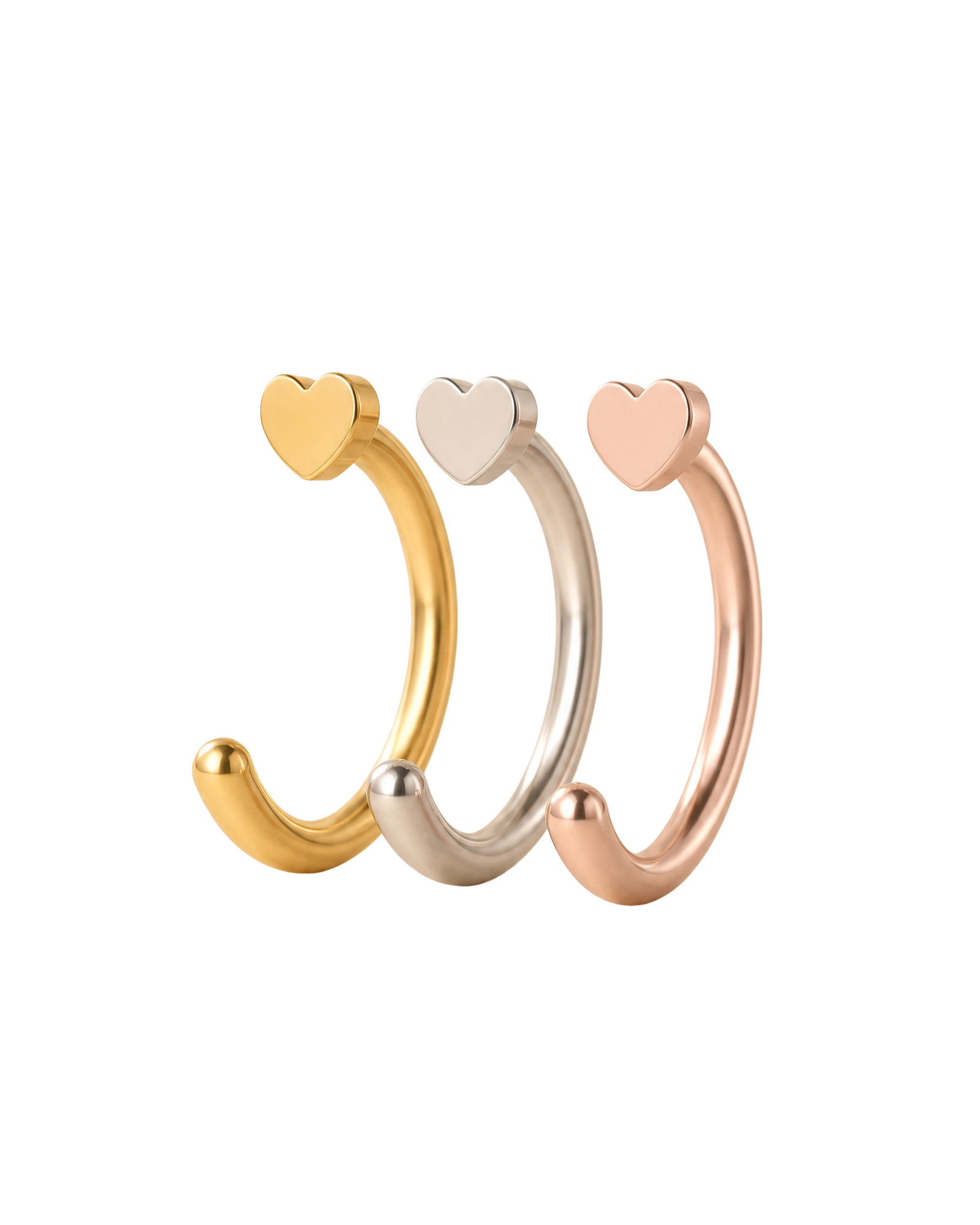 Heart 14ct Solid Gold Huggie Hoop