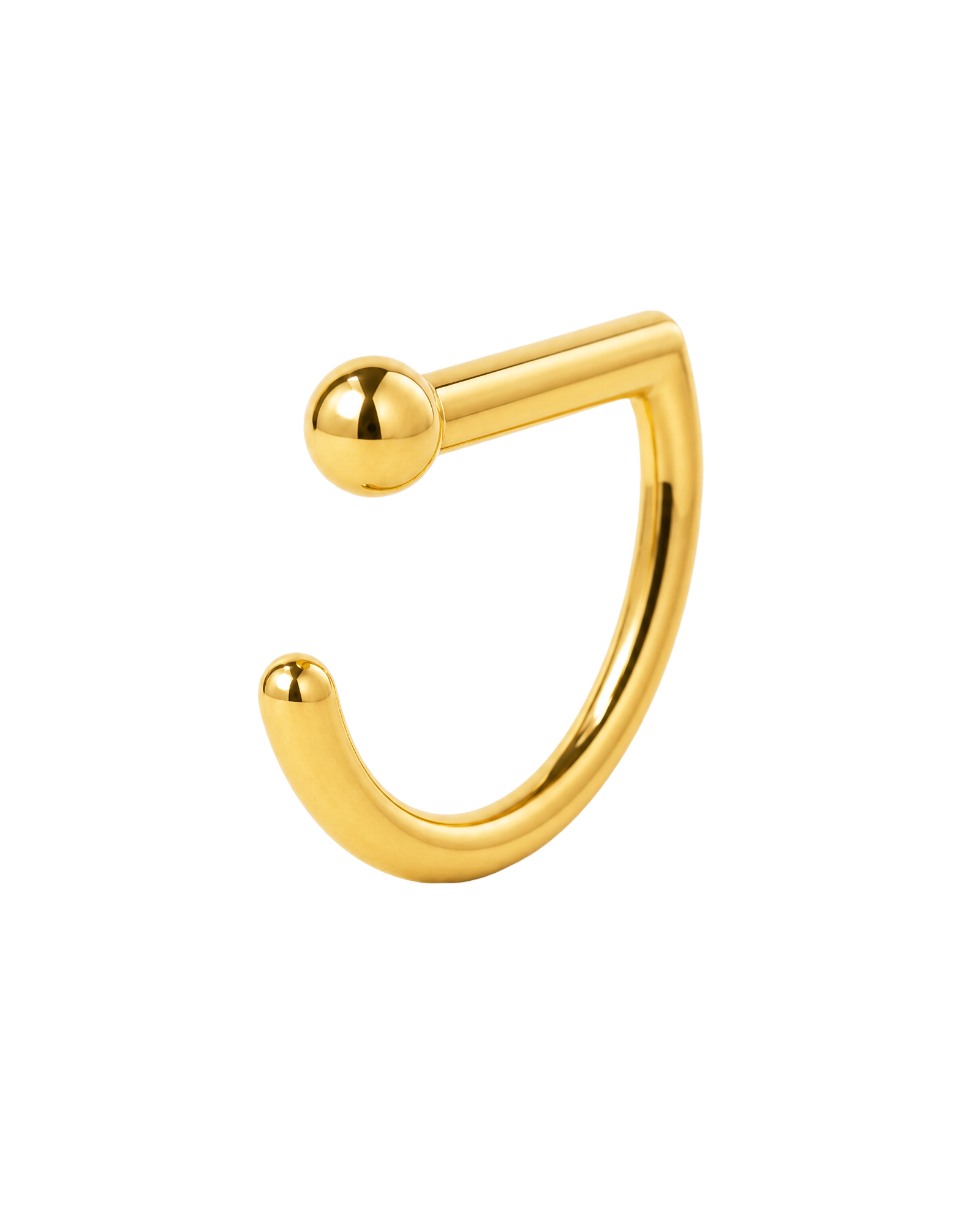 D-Shaped Nostril Ring with Ball End