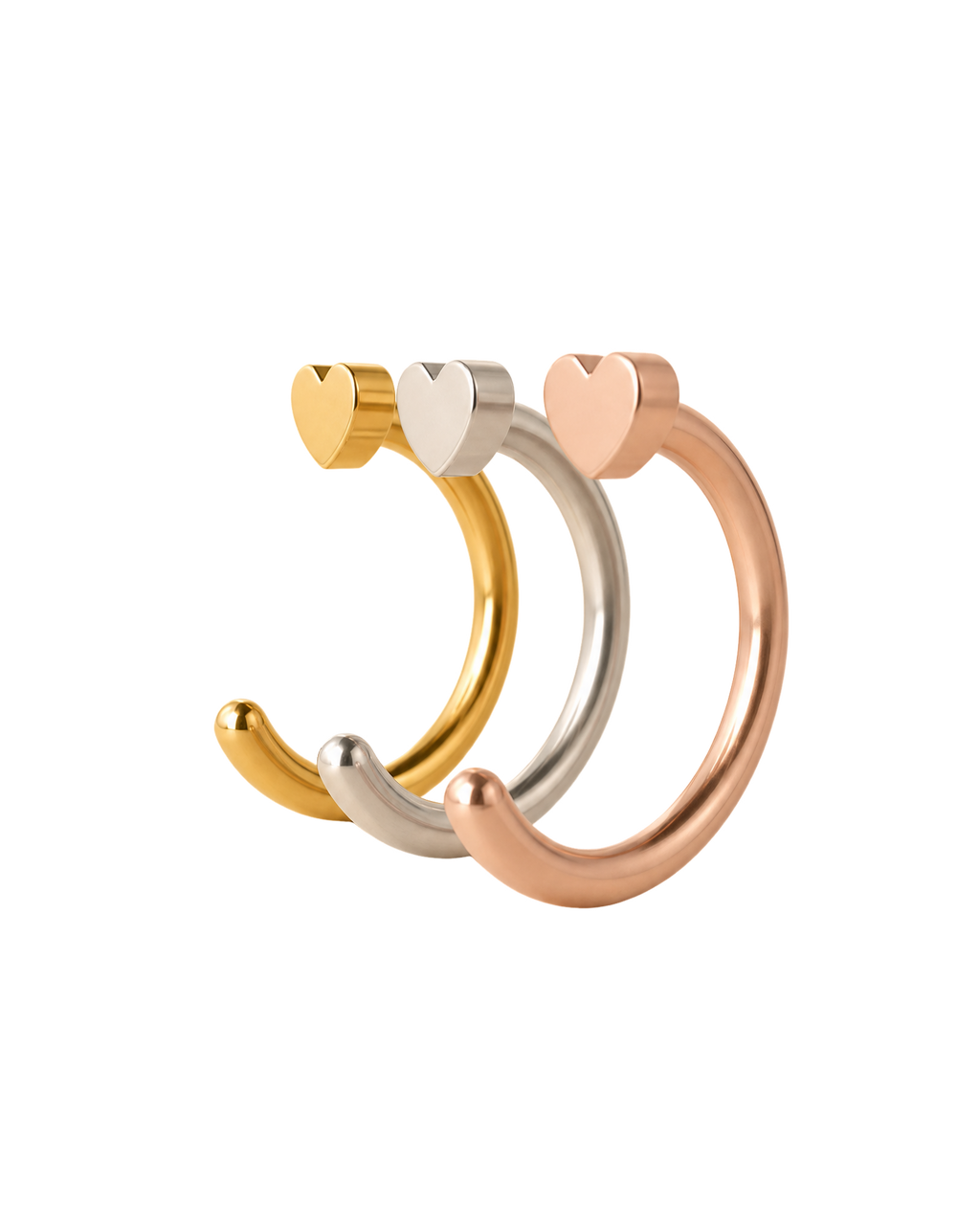 Heart 14ct Solid Gold Huggie Hoop