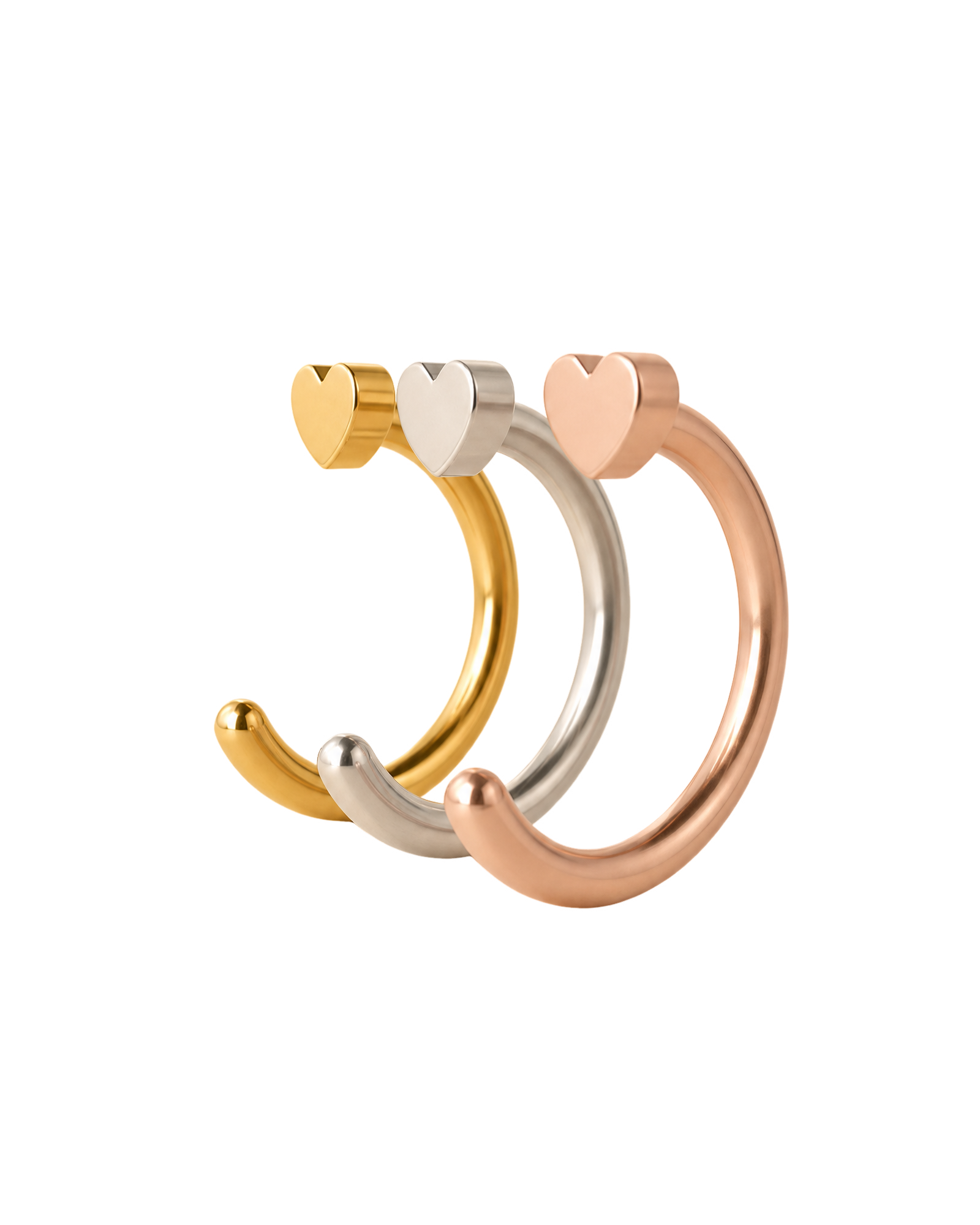 Heart 14ct Solid Gold Huggie Hoop