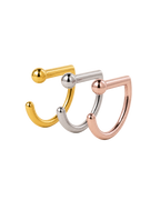 D-Shaped Nostril Ring with Ball End