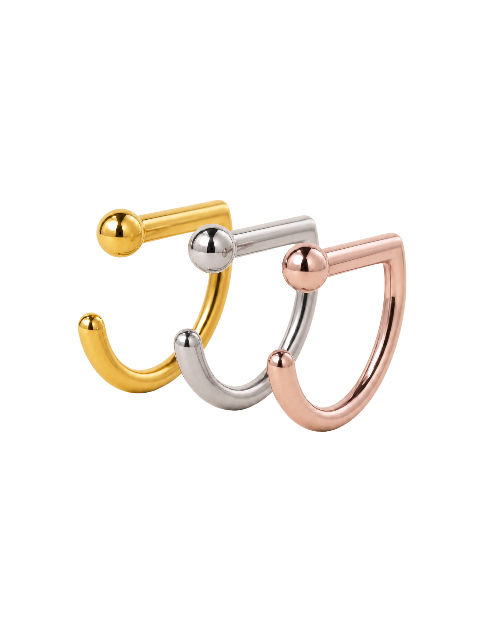 D-Shaped Nostril Ring with Ball End