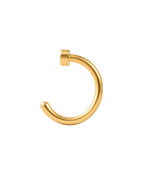 A timeless 14ct solid gold heart huggie hoop with an open design for easier fitting. No twisting or end alignment required — simply guide the smooth end through your fully healed nose or ear piercing and rotate it into position.