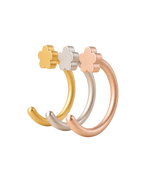 Flower 14ct Solid Gold Huggie Hoop