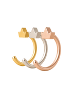 Crown 14ct Solid Gold Huggie Hoop