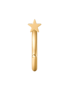 A playful 14ct solid gold star huggie hoop with an open design for easier fitting. No twisting or end alignment required — simply guide the smooth end through your fully healed nose or ear piercing and rotate it into position.