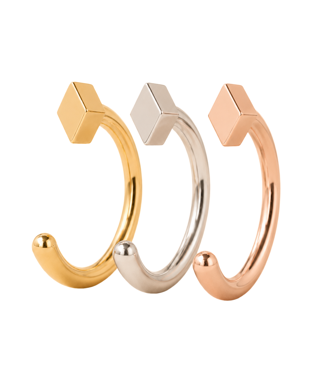 Diamond 14ct Solid Gold Huggie Hoop