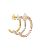 Star 14ct Solid Gold Huggie Hoop