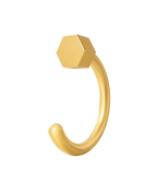 Hexagon 14ct Solid Gold Huggie Hoop