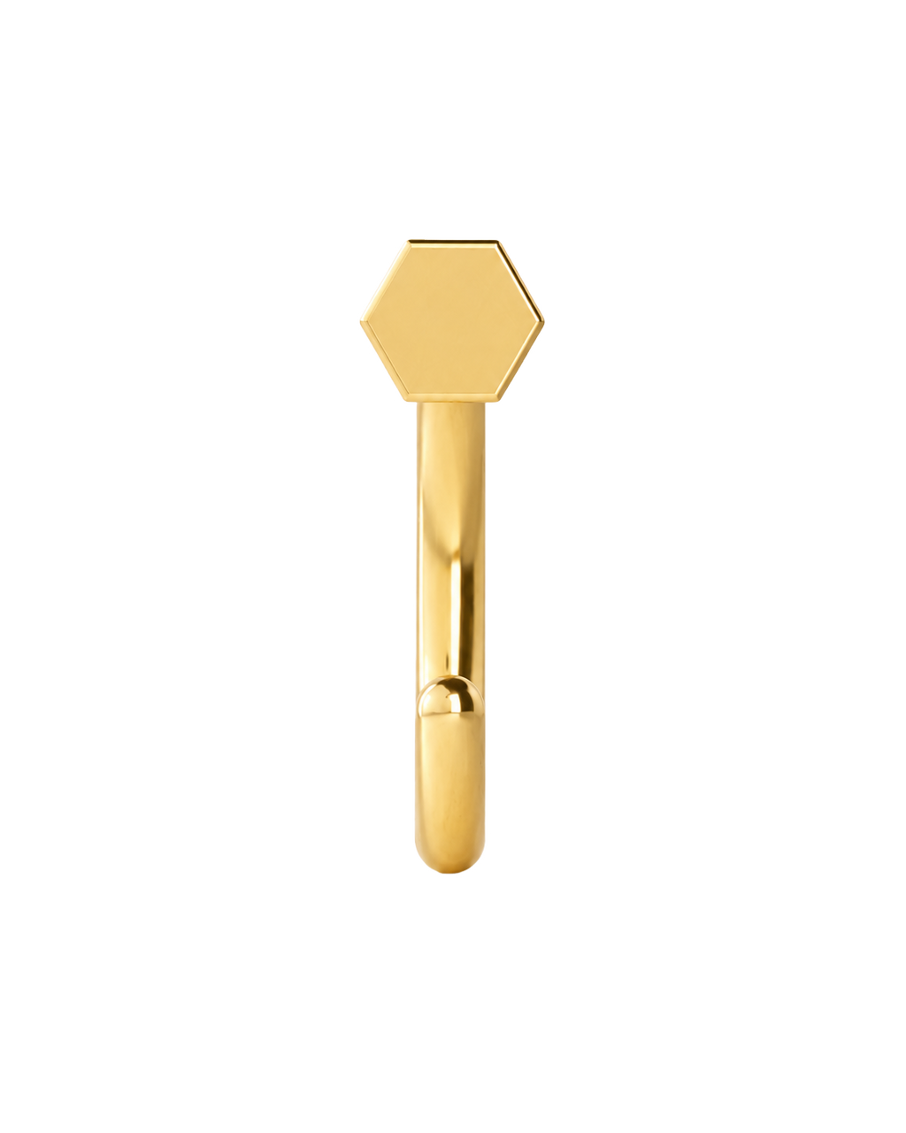 Hexagon 14ct Solid Gold Huggie Hoop