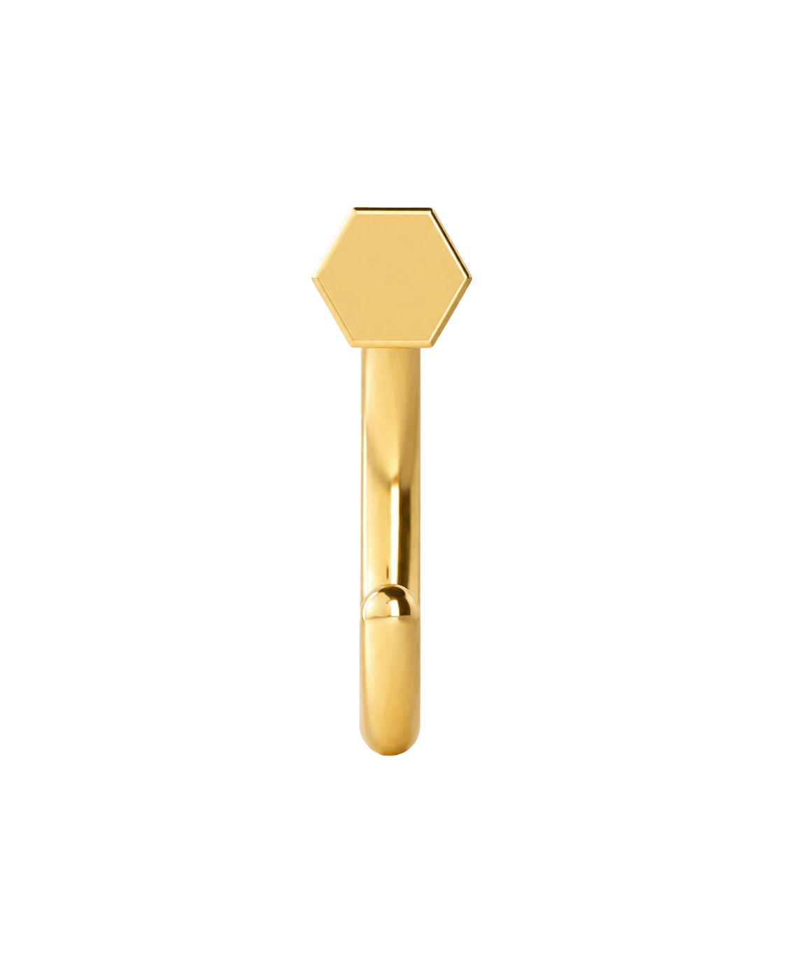 Hexagon 14ct Solid Gold Huggie Hoop