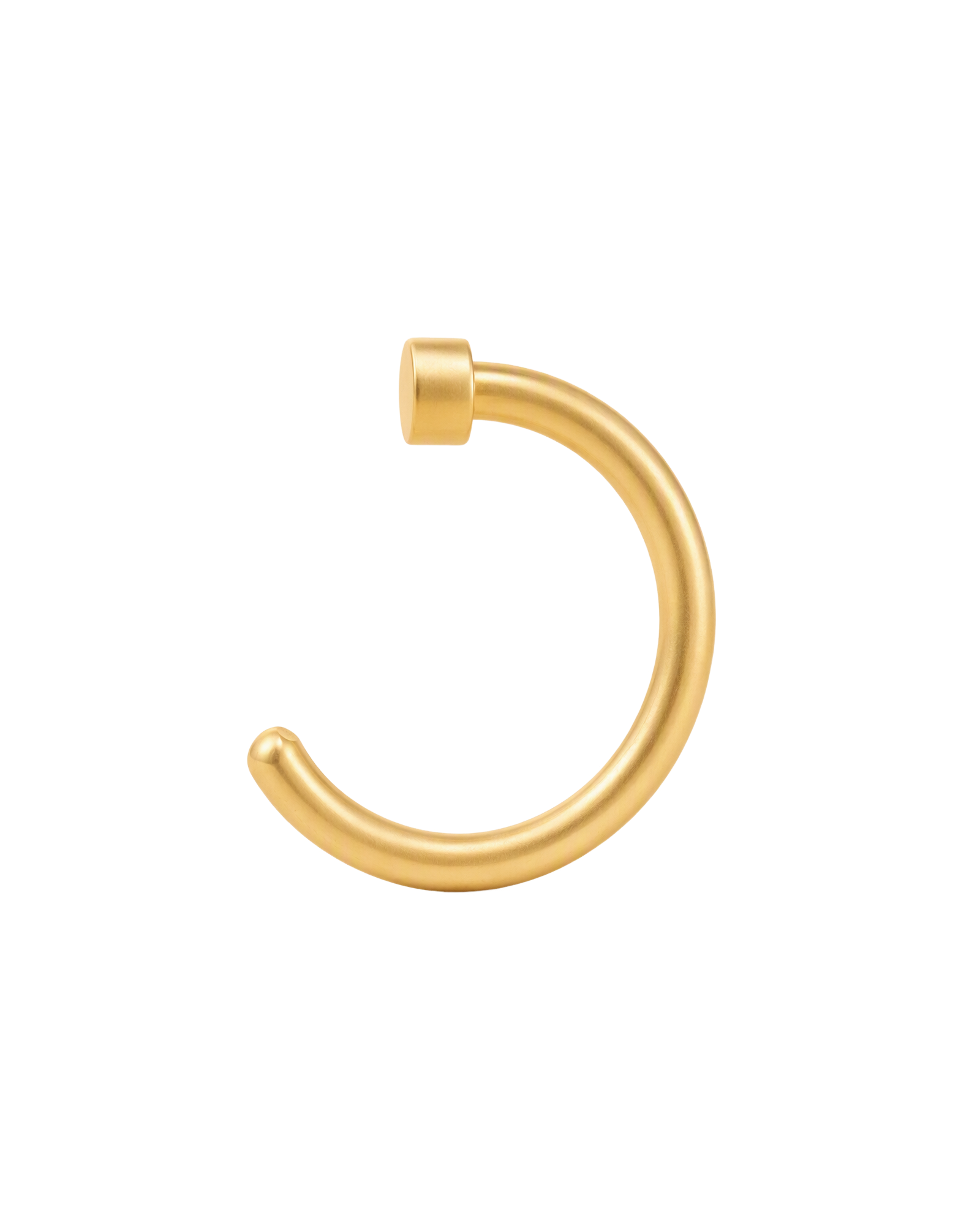 A minimal 14ct solid gold Circle Huggie Hoop with a clean, round face and a softly dimensional finish. Available in 18G or 20G, 6–10mm, in three gold colours.