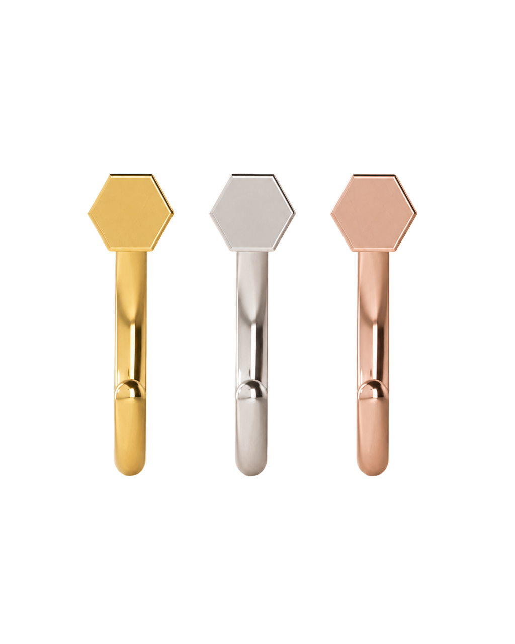 Hexagon 14ct Solid Gold Huggie Hoop