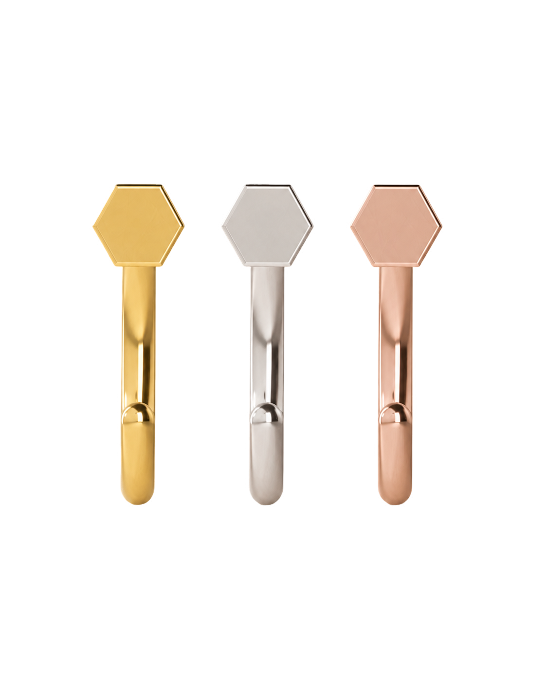 Hexagon 14ct Solid Gold Huggie Hoop
