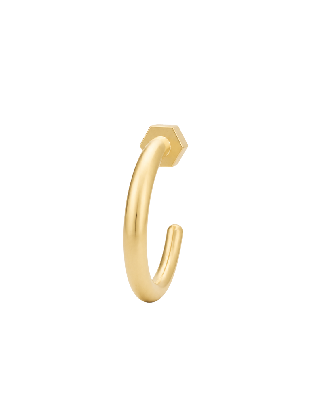 Hexagon 14ct Solid Gold Huggie Hoop