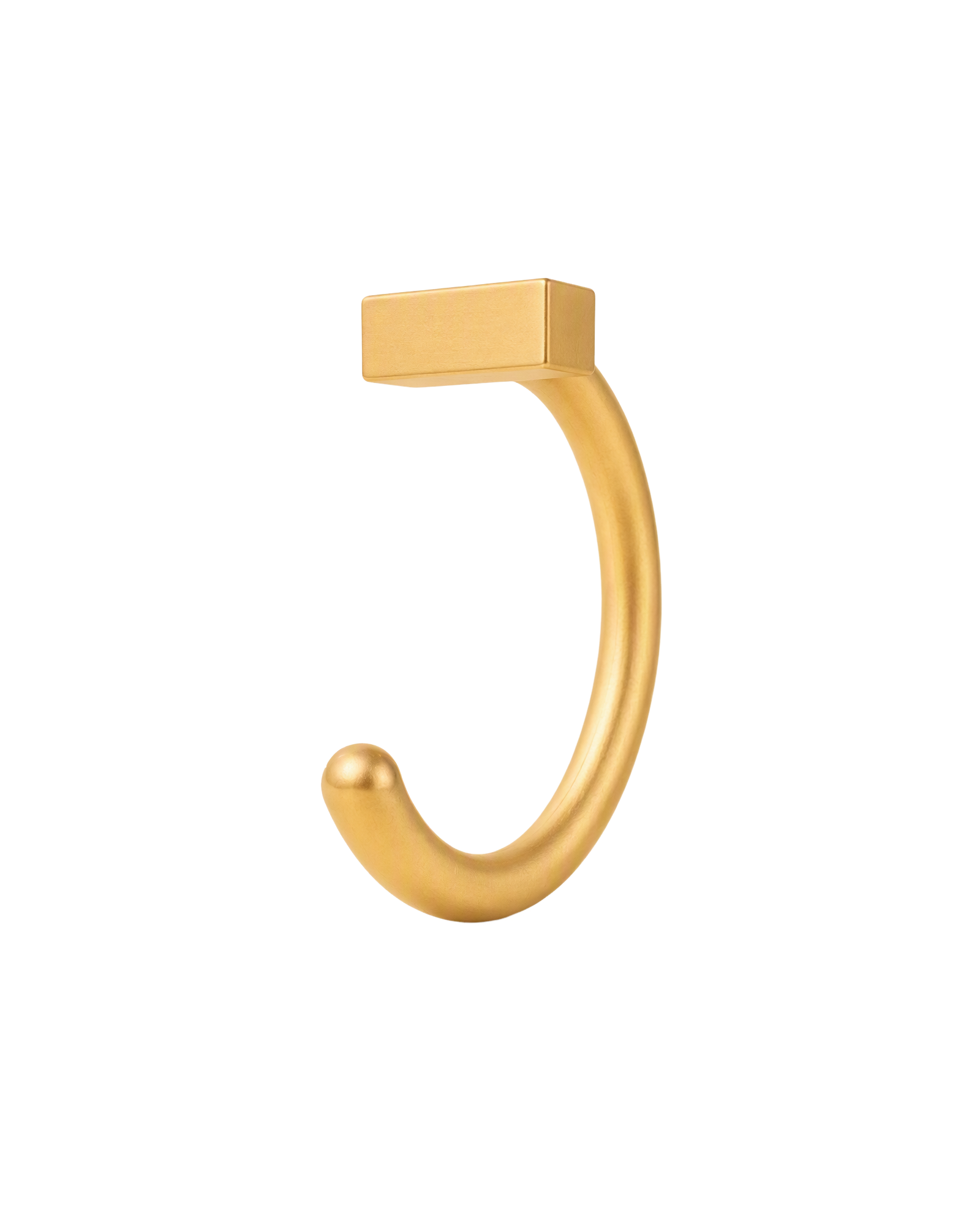 A geometric 14ct solid gold Rectangle Huggie Hoop with a long, clean silhouette and a softly dimensional finish. Available in 18G or 20G, 6–10mm, in three gold colours.