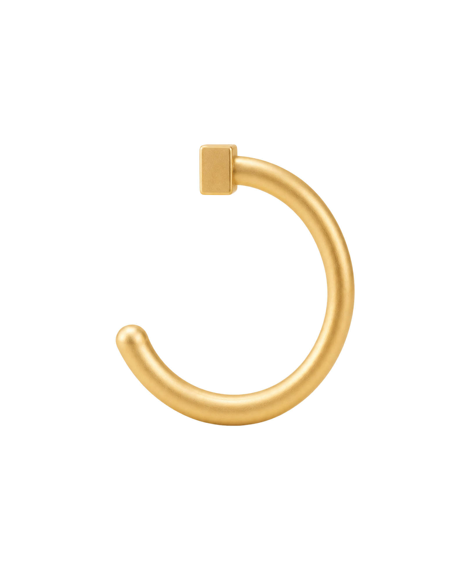 A geometric 14ct solid gold Square Huggie Hoop with four even sides and a softly dimensional finish. Available in 18G or 20G, 6–10mm, in three gold colours.