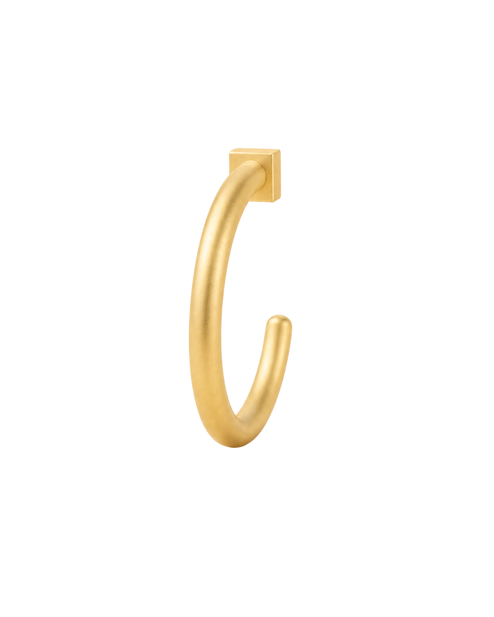 A geometric 14ct solid gold Square Huggie Hoop with four even sides and a softly dimensional finish. Available in 18G or 20G, 6–10mm, in three gold colours.