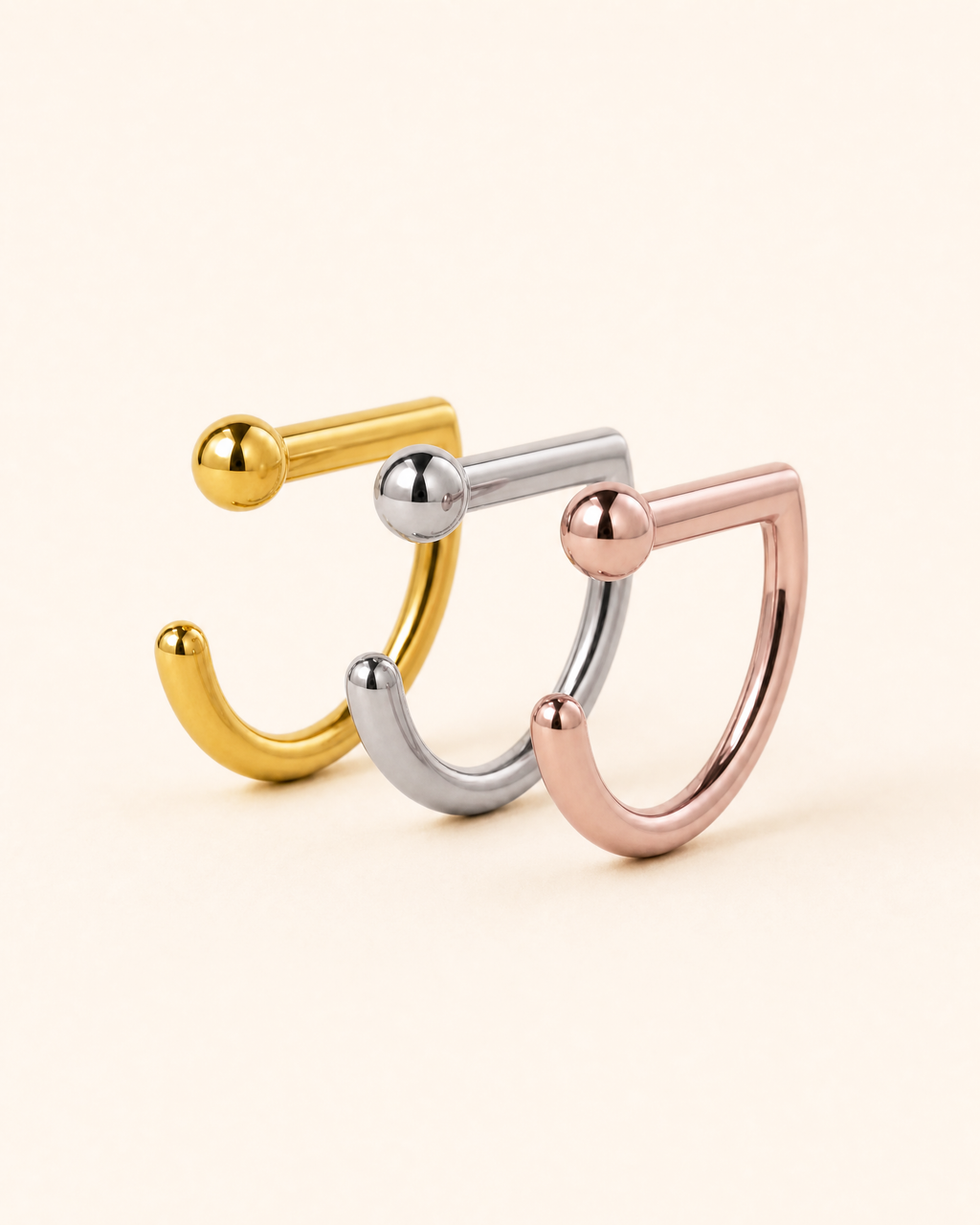D-Shaped Septum Ring with Ball End