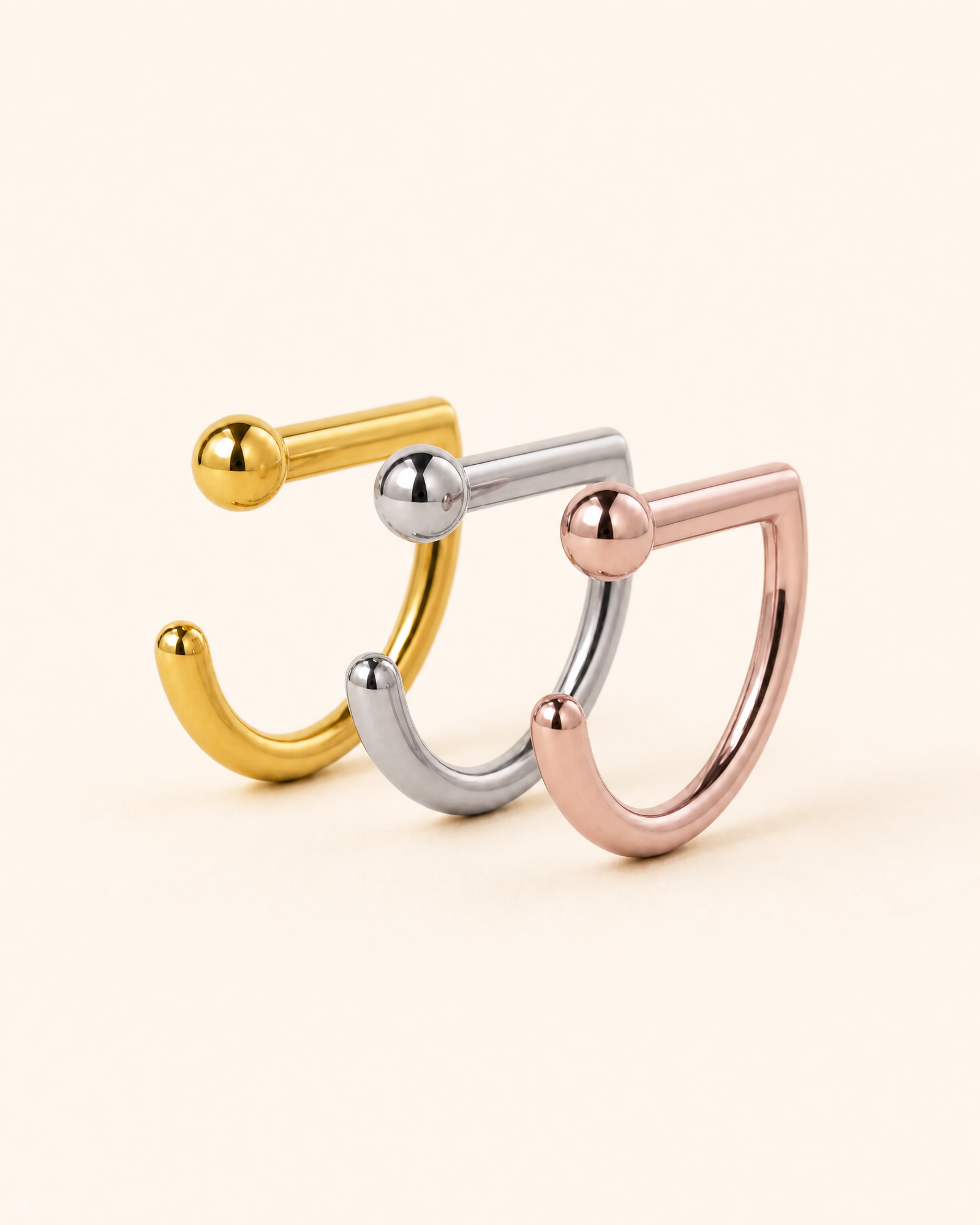 D-Shaped Septum Ring with Ball End