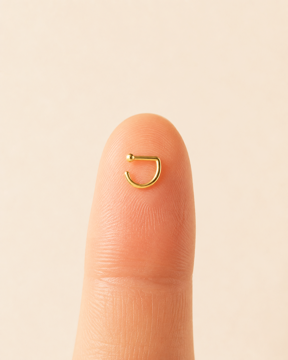 D-Shaped Nostril Ring with Ball End