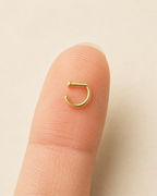 D-Shaped Nostril Ring with Flat Disc End