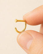D-Shaped Nostril Ring with Flat Disc End