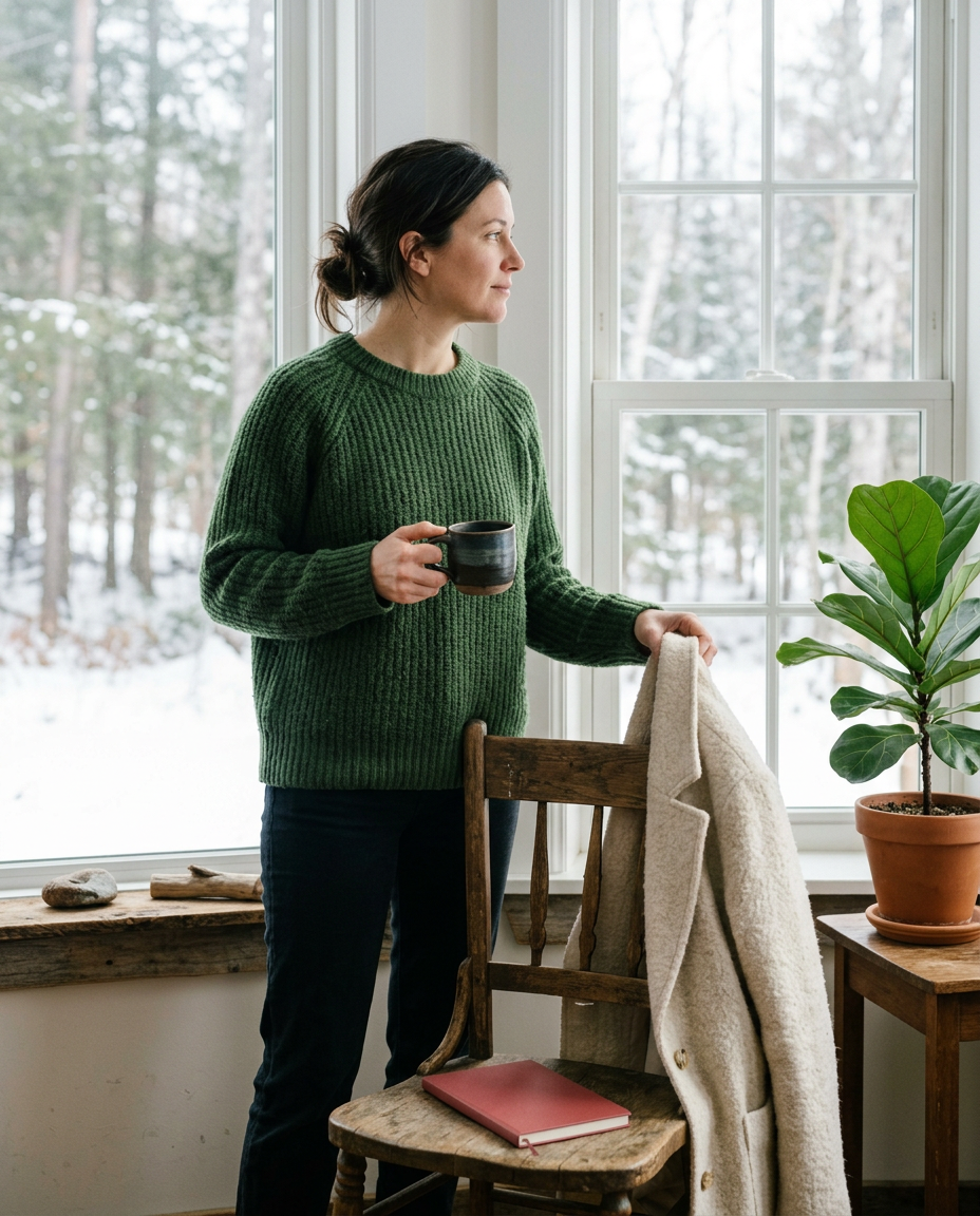 A quiet Christmas morning scene suggesting jewellery that can be worn throughout the year