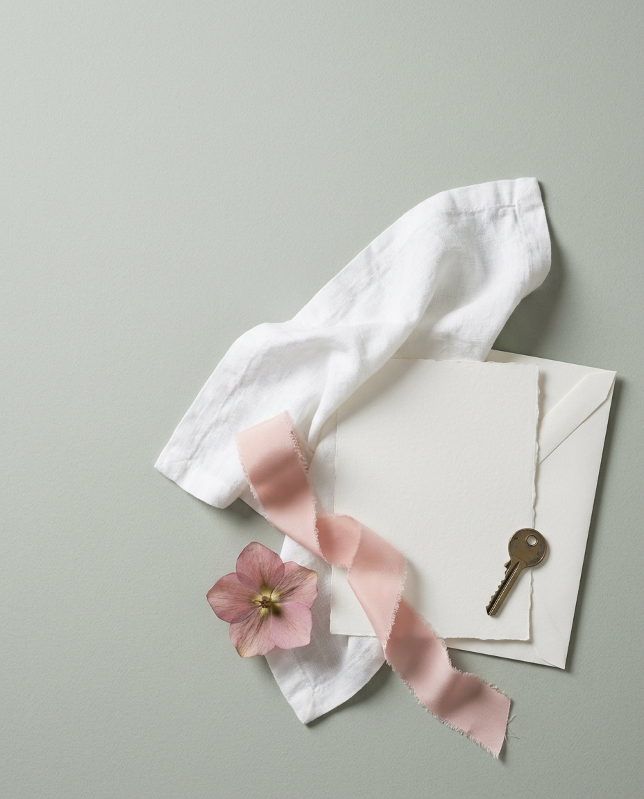 Wedding stationery and jewellery gift scene suitable beyond the wedding day